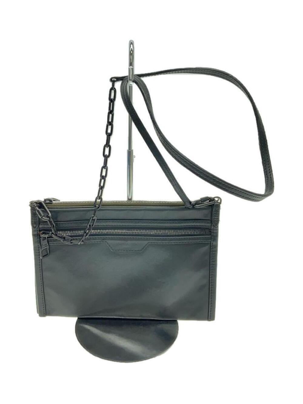 LOUIS VUITTON Flat Messenger Bag Shadow Black Cowhide Leather